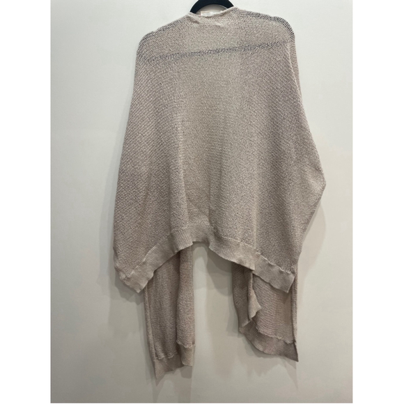 TNA Wrap Open Knit Cardigan S Beige Oatmeal Layering Beachy Boho Lightweight - Picture 4 of 7